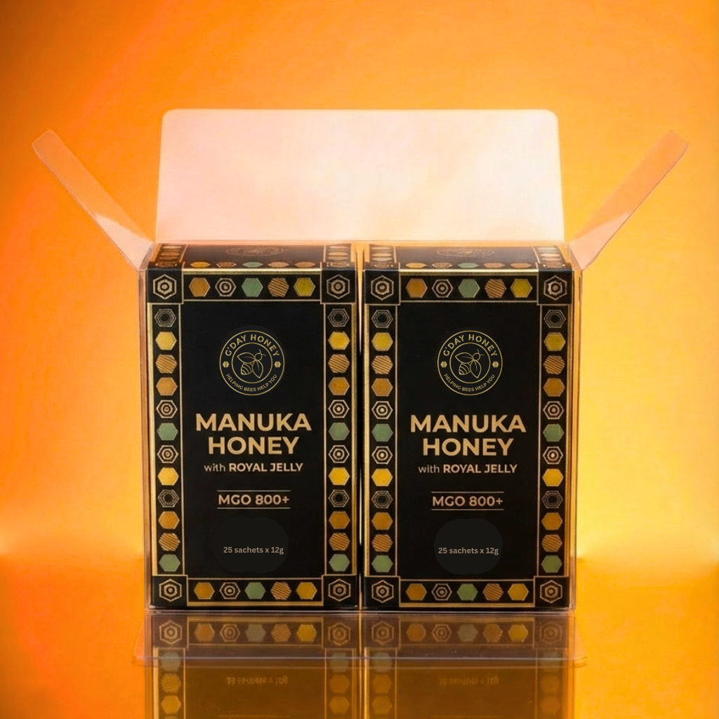 Manuka With Royal Jelly Honey Sticks 25 Pack MGO 800+ (2 Set)