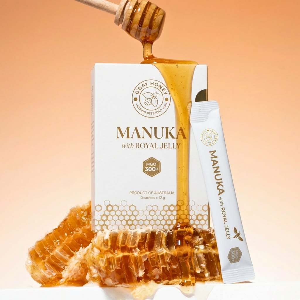 Manuka With Royal Jelly Honey Sticks 10 Pack MGO 300+