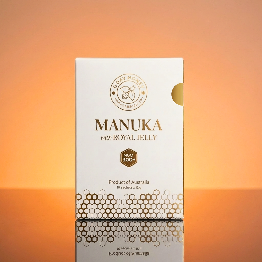 Manuka With Royal Jelly Honey Sticks 10 Pack MGO 300+