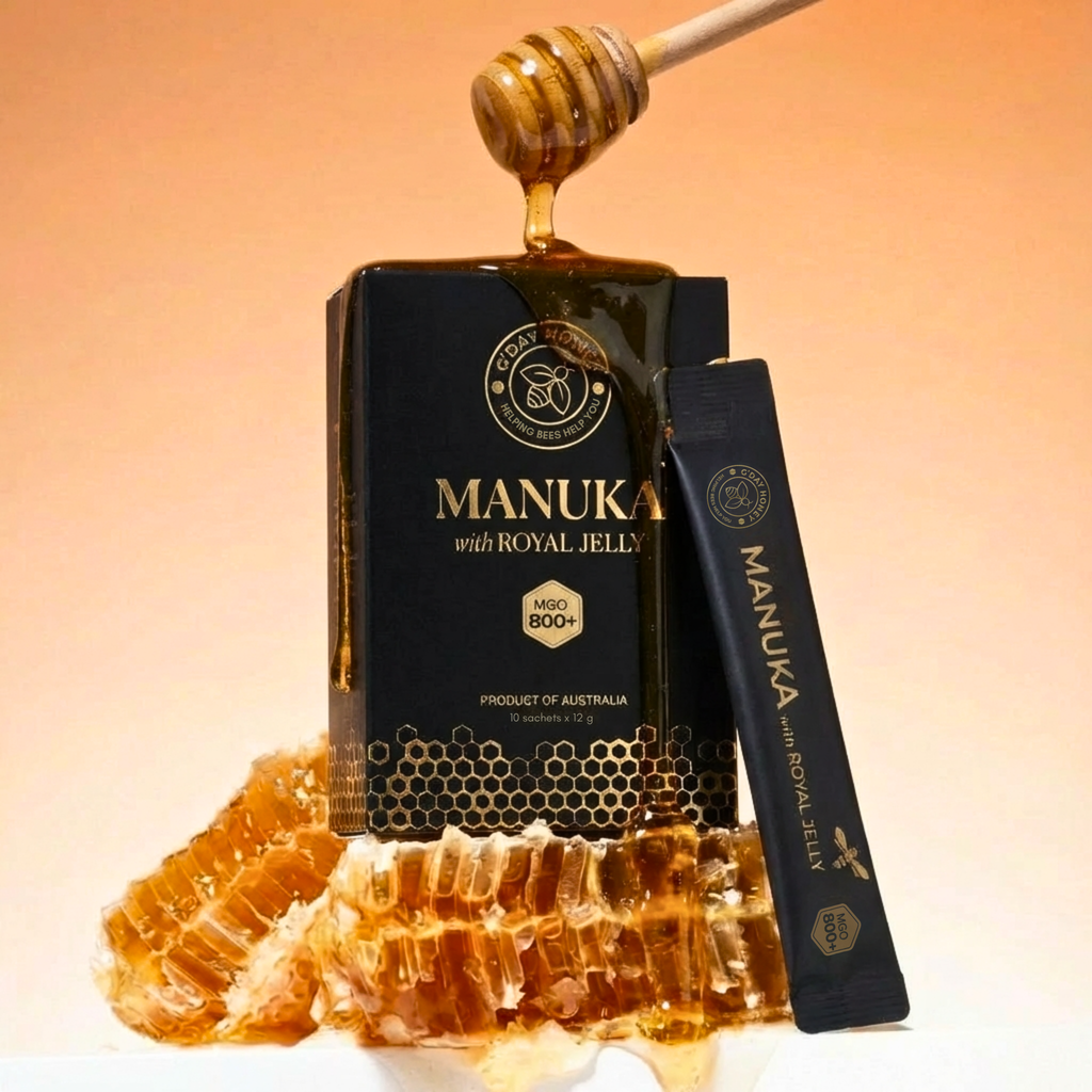 Manuka With Royal Jelly Honey Sticks 10 Pack MGO 800+
